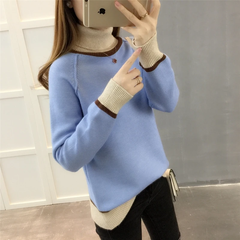 Style Pullover Autumn Fashion Knitted Turtleneck Sweater Women Winter Clothes Ladies Tops Sueter Mujer LWL840 | Женская одежда