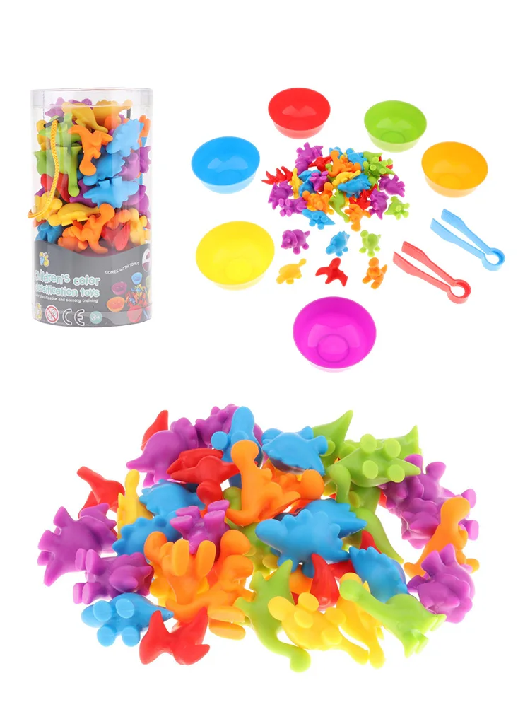 Детская Радужная игрушка в виде животного для обучения моторикам Монтессори