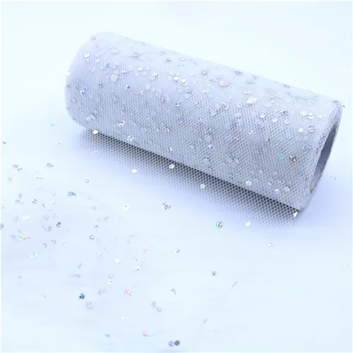 beige 15 см 25 ярдов лазерные блестки органза рулонные Тюлевая Ткань DIY Baby Shower свадебное украшение на День Благодарения домашнее украшение для вечеринки в день рождения - Цвет: beige