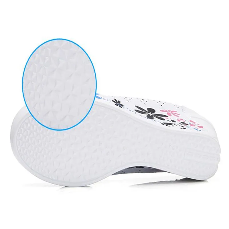 Туфли женские на танкетке Повседневная дышащая обувь высокий каблук белые для