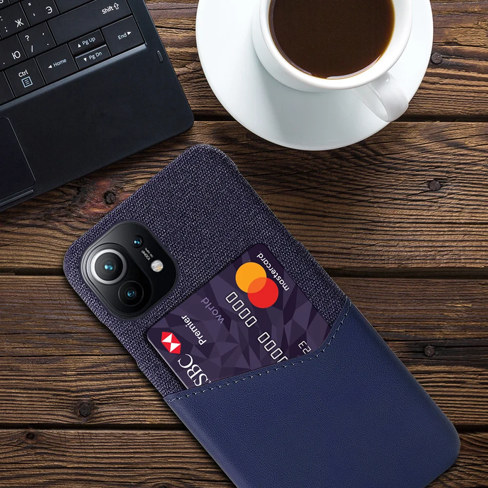 Деловой чехол для Xiaomi Mi 11 X3 NFC 8 9 SE 10 9T Note Lite из искусственной кожи со слотом карт Redmi