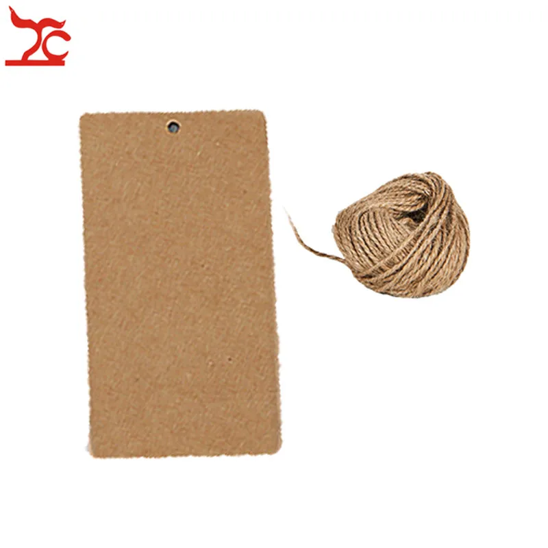 craft with string Wholesale 1000Pcs Kraft Paper Tags Luggage Wedding Note Label With Jute String DIY Blank Kraft Travel Gift Hang Tag 4 Colors - Цвет: craft with string
