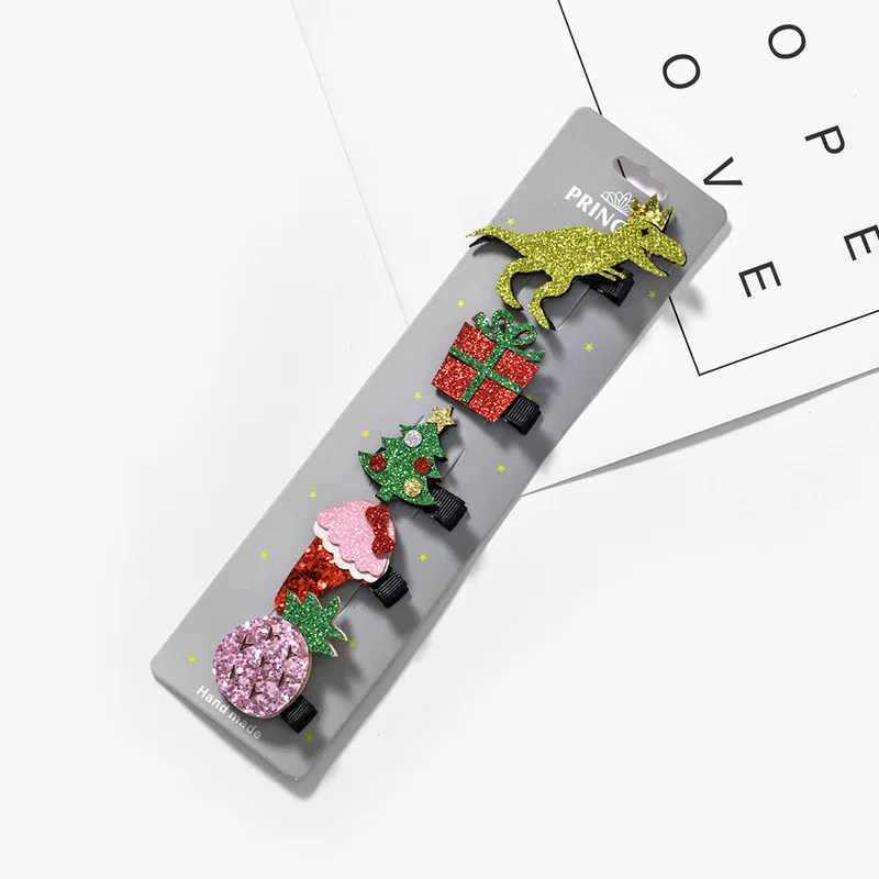 5 шт. блестки для волос клипсы девочек женские заколки пряжки Мультяшные