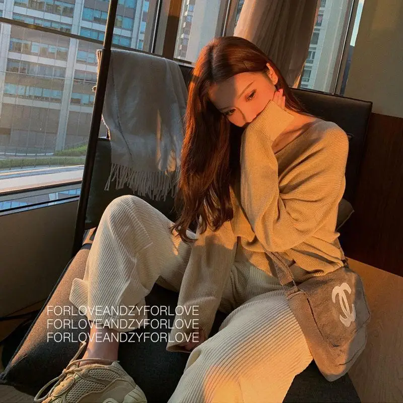 Брюки HOUZHOU женские вельветовые с широкими штанинами мешковатые штаны в стиле