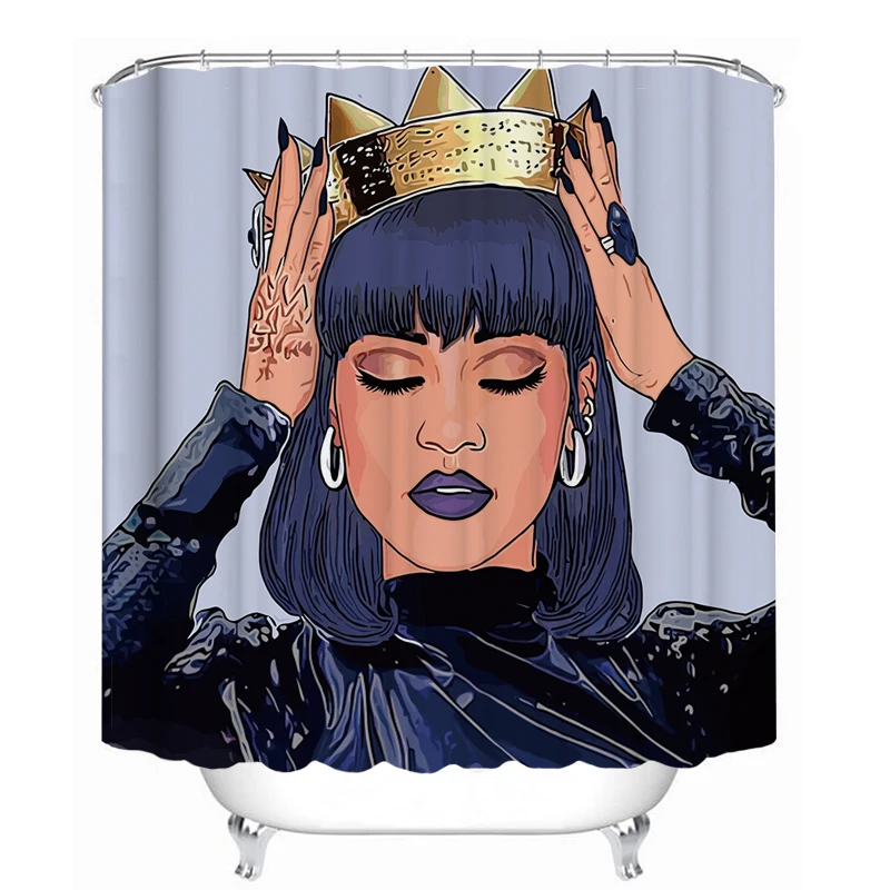Bipoobee африканские женщины с короной занавески для ванной комплект Нескользящие