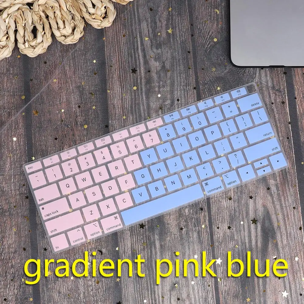 Английская Водонепроницаемая Пылезащитная крышка клавиатуры для Macbook Air 13 A1932 Touch ID градиентный цвет американская Защита клавиатуры