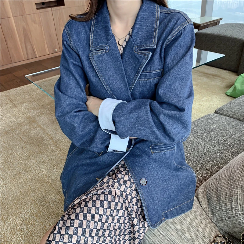 Новинка 2020 Весенняя джинсовая куртка для женщин офисный женский Джинсовый