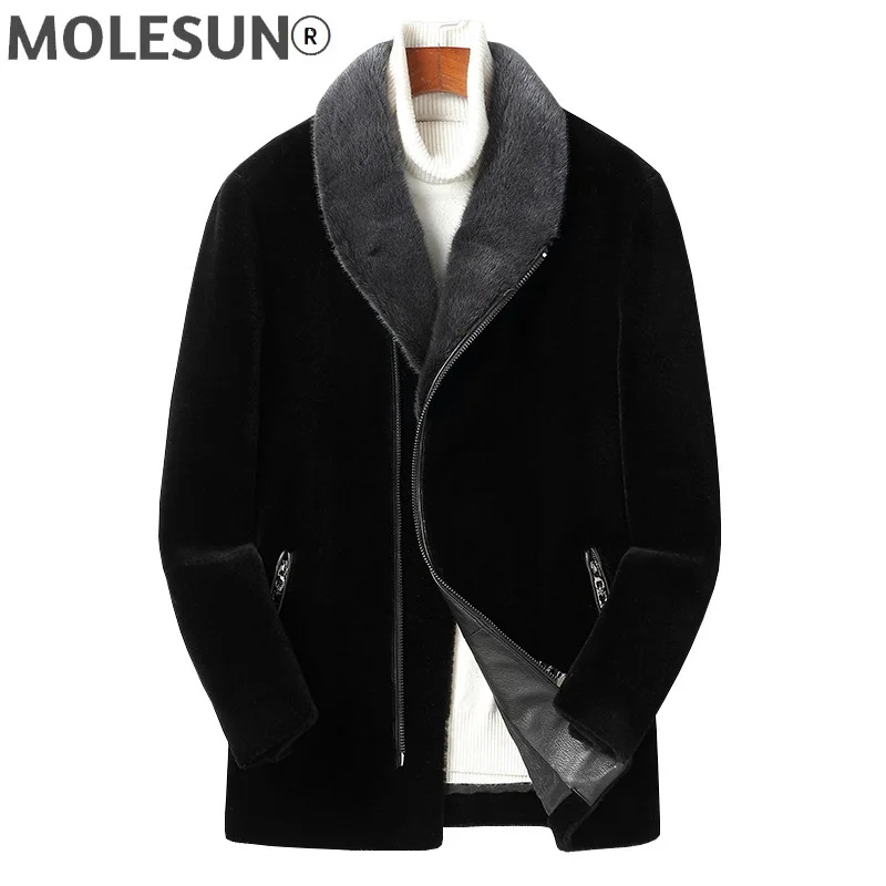 

AKOOSUN Men Clothing Thick Jacket Mens 2021 Parka Real Wool Clothes Genuine Mink Fur Coat Male Luxury Coats Hommes Veste LXR760
