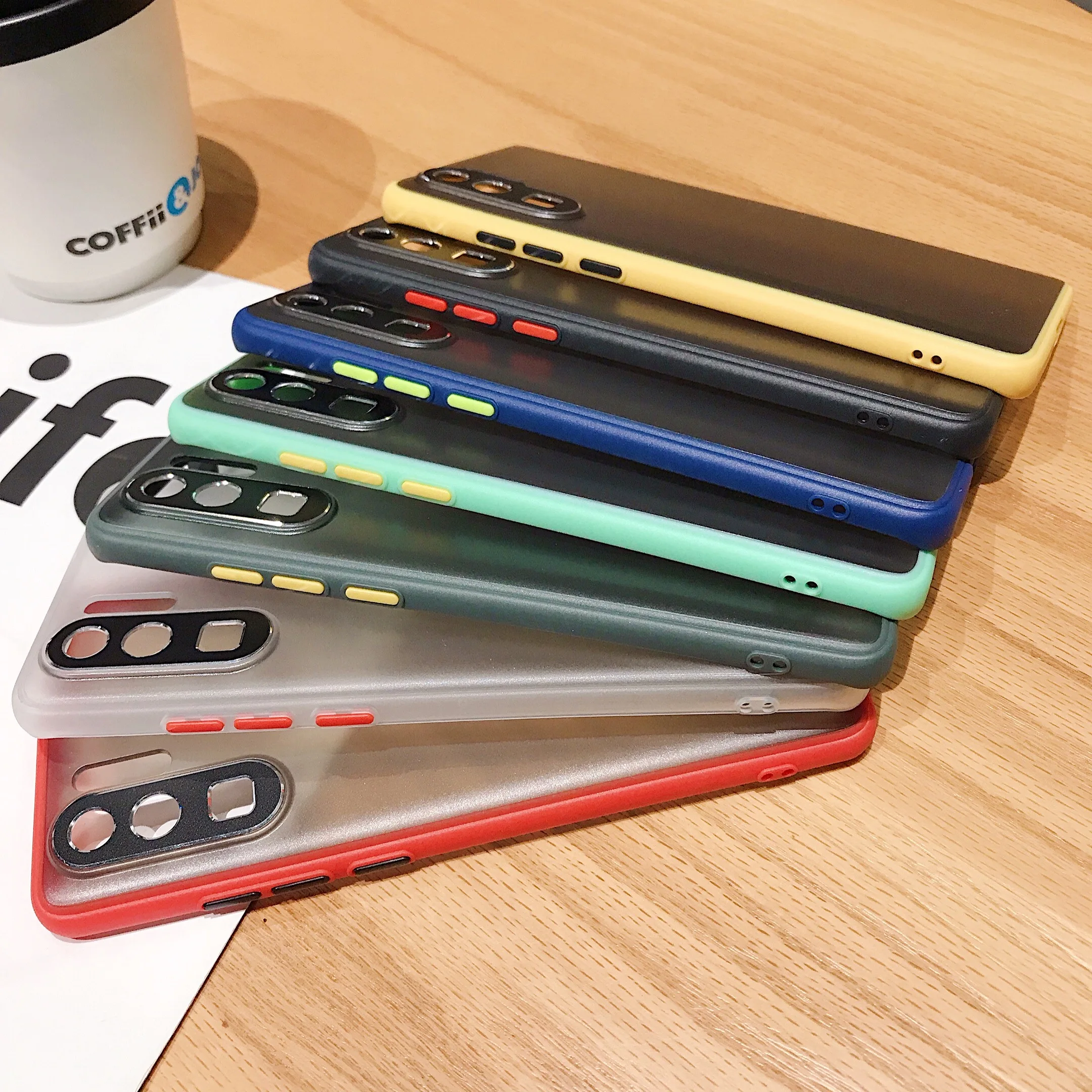 Для huawei mate 30 20 Pro чехол противоударный контрастная цветная рамка матовый