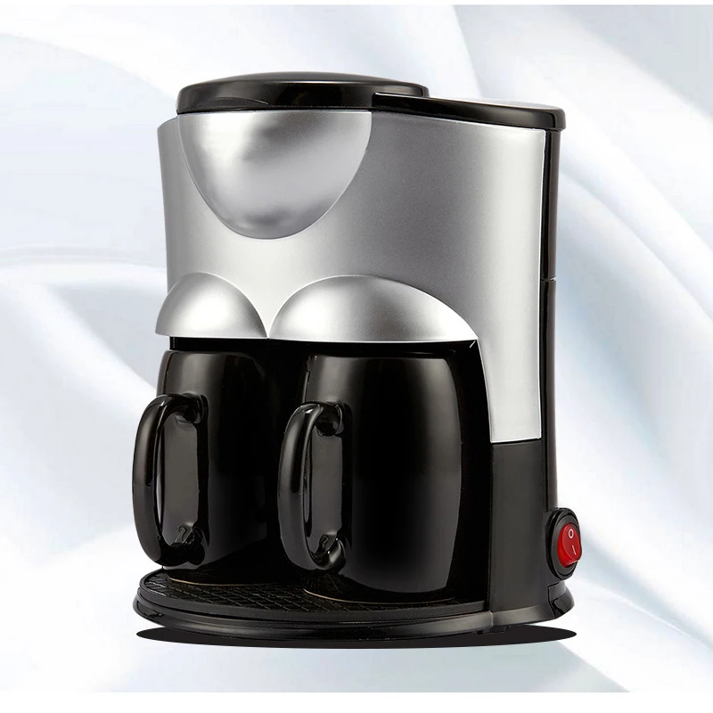 

Household Coffee Machine Electric Drip Type Automatic Portable Mini Double Cup Food Grade PP Material Tea Brewing Machine CM-802