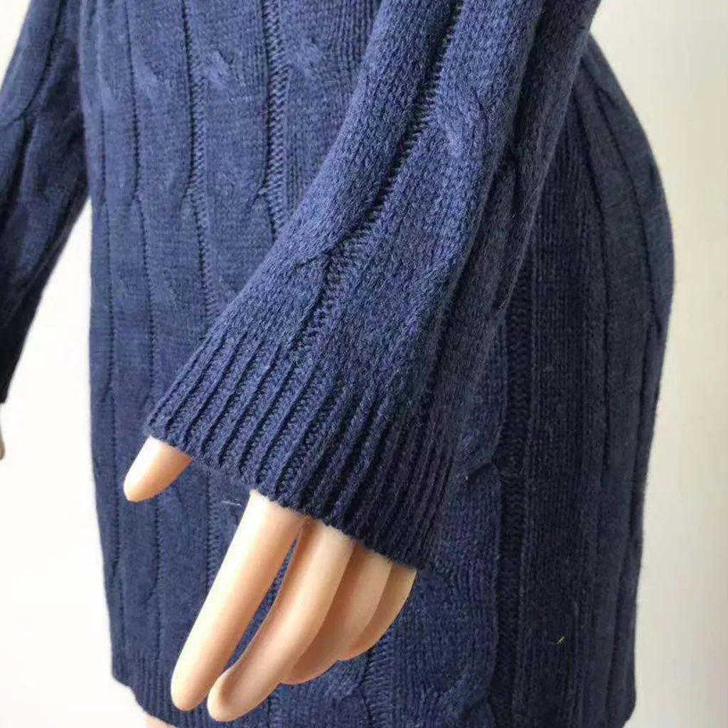 

Knitted Winter Dress Women Casual O-Neck Warm Elegantn Long Sleeve Sexy Knitted Sweater Dress Female Wholesale