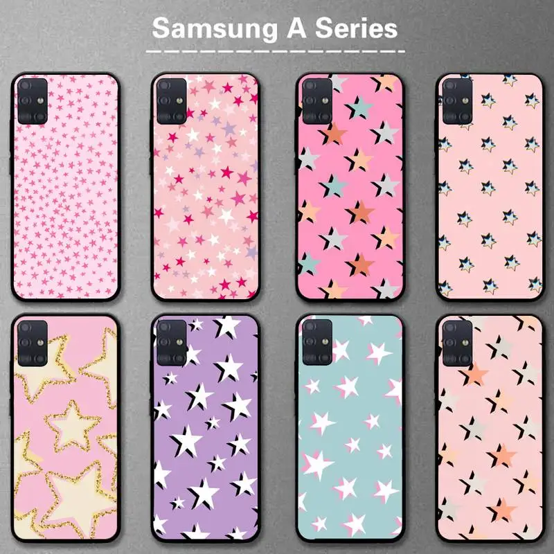 

Fashion Colored Star Painting Phone Case For Samsung A01 A10 A02 A20 A31 A40 A50 S A52 A51 A70 A71 A80 A91 Cover Fundas Coque