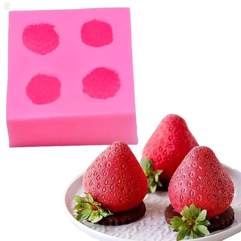 Силиконовые 3D формы в форме клубники форма для фруктового торта помадки