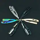 Univinlions ручная прямая Парикмахерская Бритва для бороды для удаления волос на лице складной нож для бритья с 10 лезвиями из нержавеющей стали