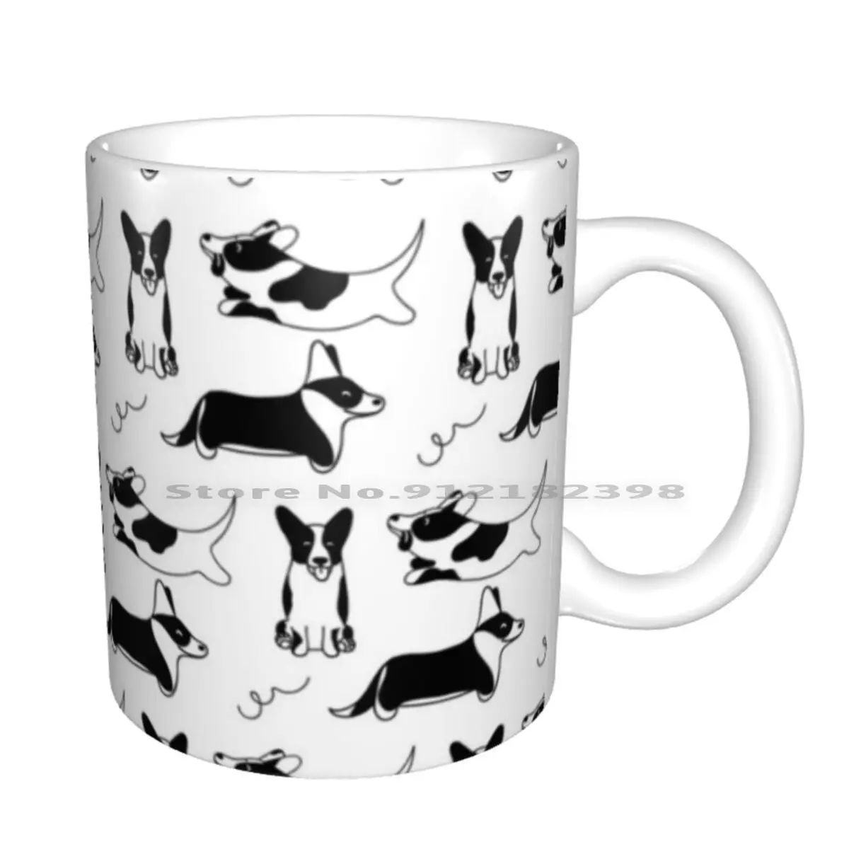 Кардиган Corgi черно-белые керамические кружки кофейные чашки Кружка для молока
