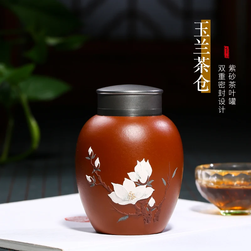 Goedkoop Thee Pakhuis Pure Hand Klei Schilderij Orchidee Foto Wakker Thee Kan Zuig Cover Kleine Ruwe Minerale Vermilion Klei