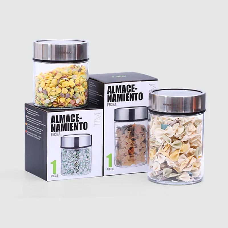 AMINNO Стеклянная банка для хранения продуктов в стеклянной бутылке 1.25л. Контейнер
