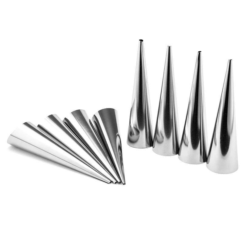 1/8Pcs Conical Tube Cone Roll Moulds Stainless Steel Spiral Croissants Mold Pastry Cream Horn Cake Bread Baking Tool | Дом и сад