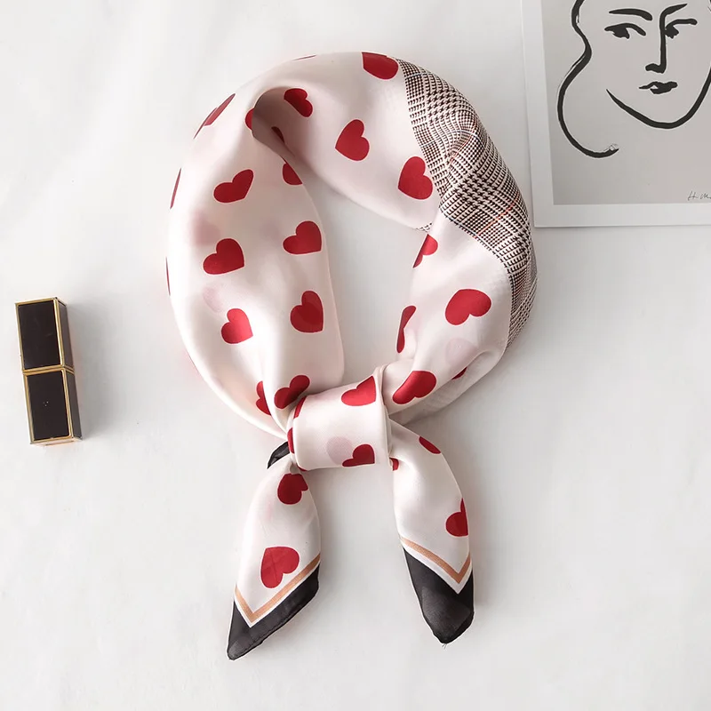Новинка 2021 шелковый шарф квадратный женский модный клетчатый платок Милый принт