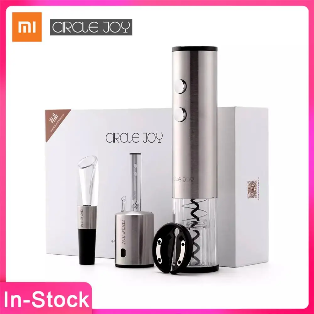XIAOMI MIJIA Circle Joy Automatic Red Wine Bottle Opener Round Stopper Decanter Stainless Steel Electric Corkscrew Gift | Электроника