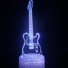 Светодиодная лампа для гитары с геометрическим рисунком, подарок для музыкального клуба, иллюзия, ночники со стильной основой с трещинами, 16 цветов, Прямая поставка