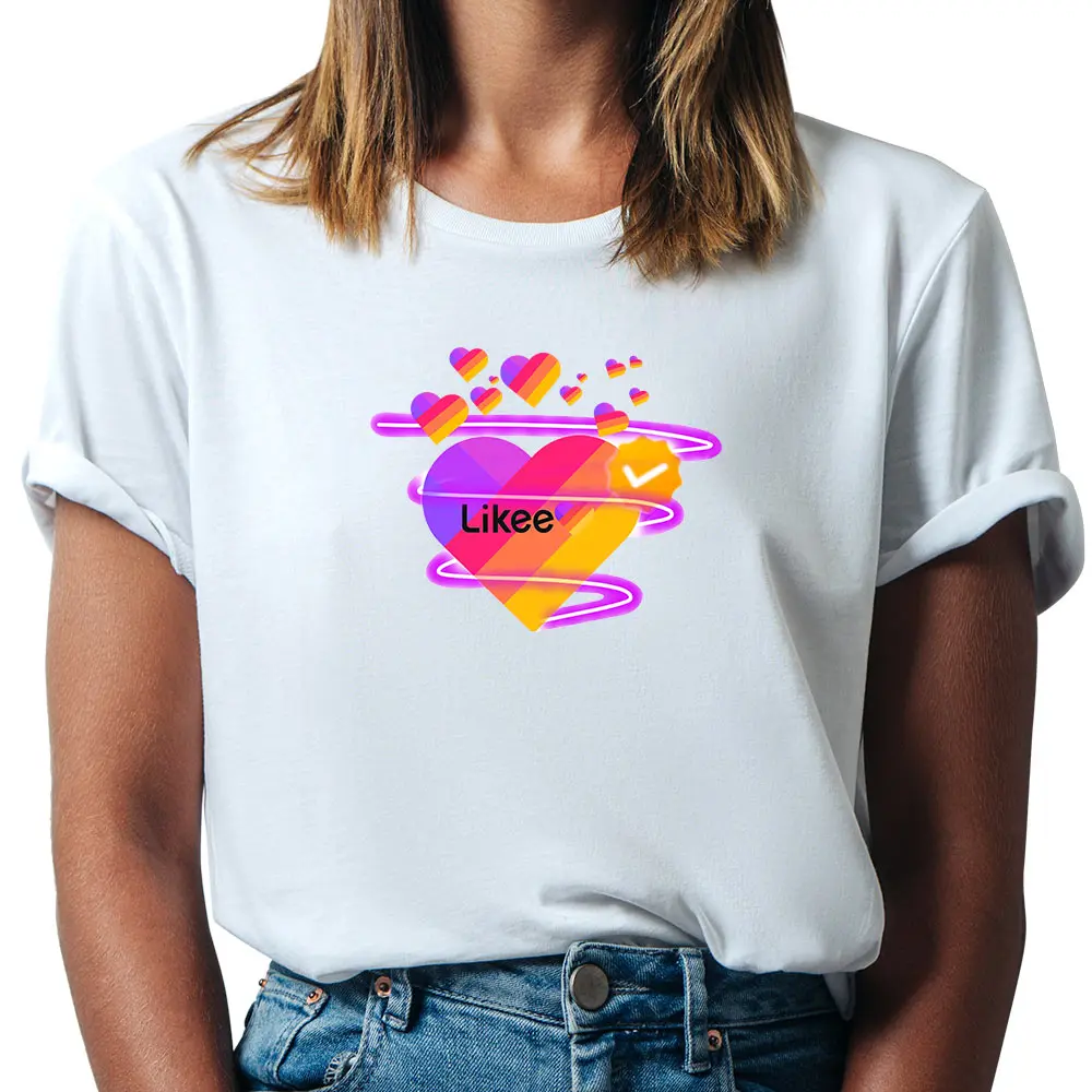 

Likee T Shirt New Women Harajuku Tshirt Likee Live Print Funny Female Short Sleeve T-shirt Girls Cotton Tops Tees Streetwear