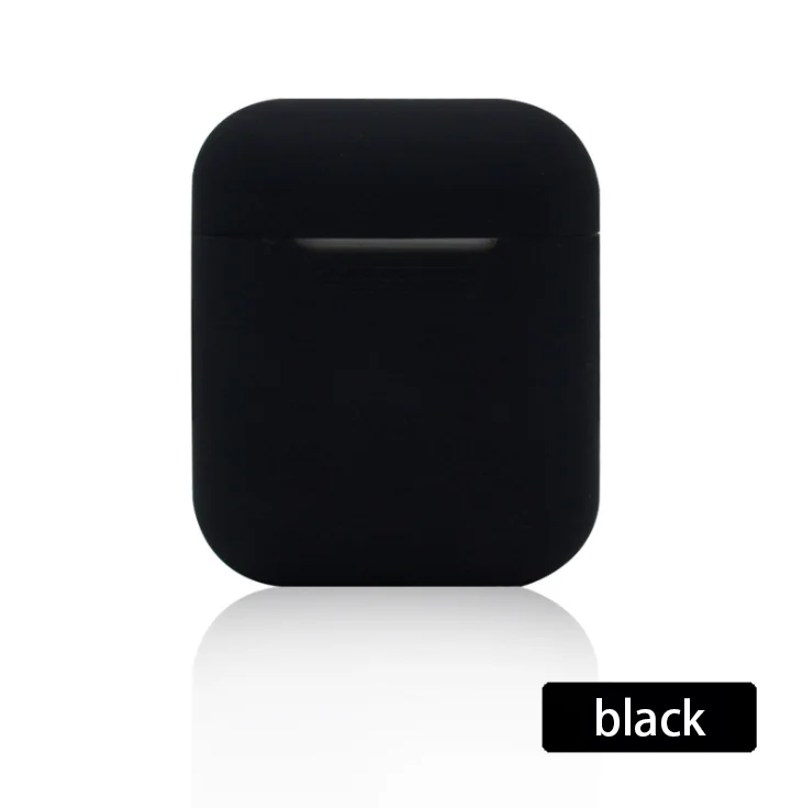 Мягкий силиконовый чехол, наушники для Apple Airpods, чехол, Bluetooth, беспроводные наушники, защитный чехол, коробка для Air Pods, наушники, сумка - Цвет: black