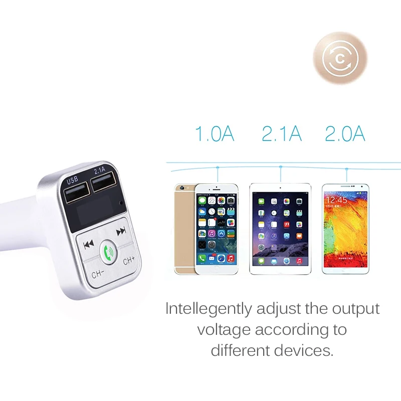 Wireless Bluetooth Fm Car Chargers Transmitter Led Mp3 Player Charger 2 Usb Handsfree Kit Accessories | Автомобили и мотоциклы