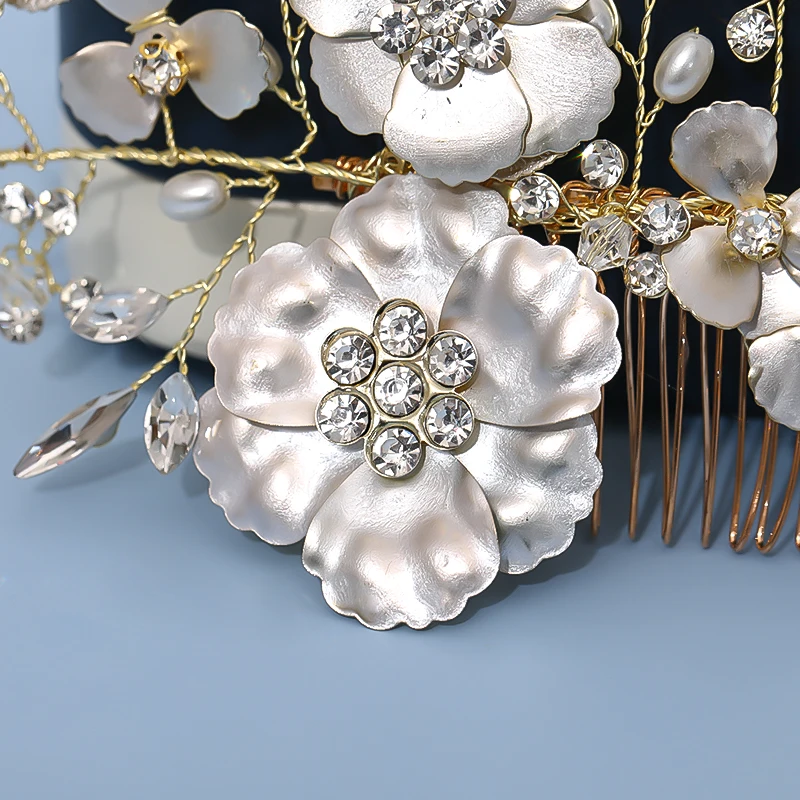 1 шт. золотые аксессуары для волос Элегантные Кристаллы Стразы Свадебная