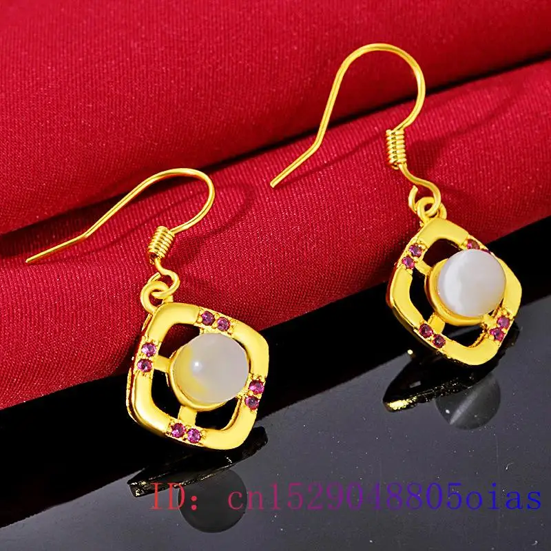 Нефритовая серьга зеленое ювелирное изделие для женщин натуральный амулет