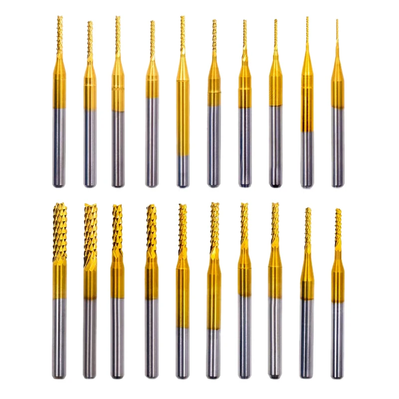 20 шт. фрезерные Фрезы с ЧПУ Концевая фреза роторные заусенцы гравировальный