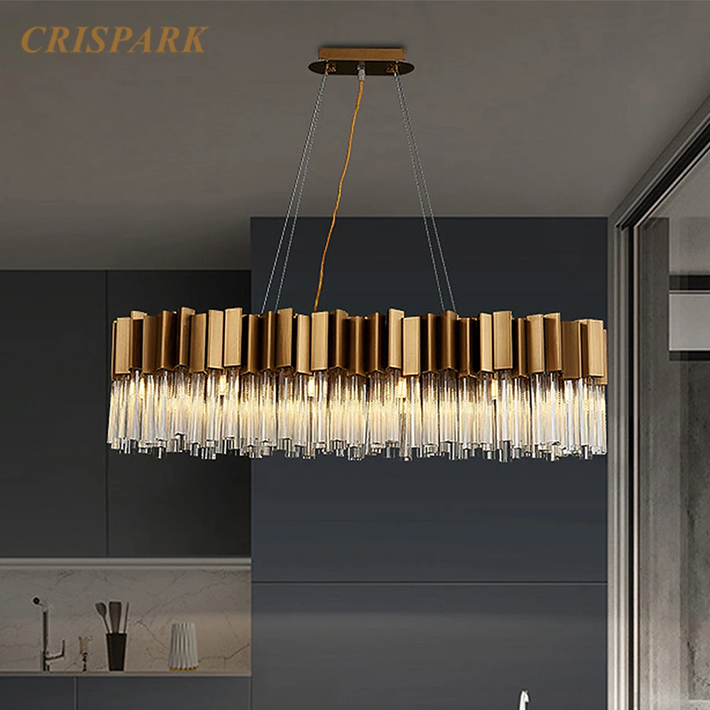 Золотистая оправа современная люстра освещения светодиодный кристалл Роскошные