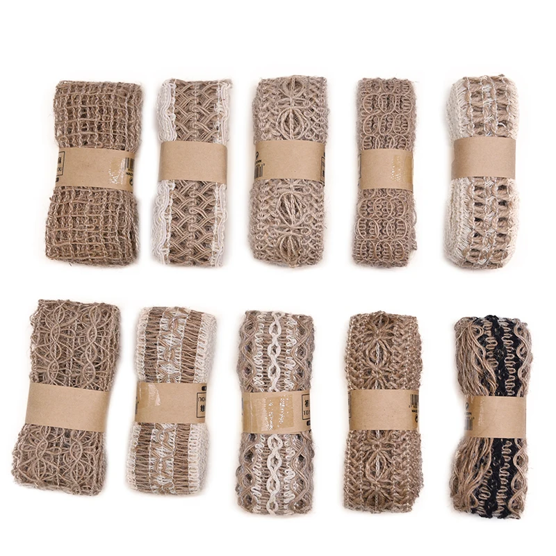 2 м лента из натуральной джутовой мешковины винтажные полые ленты свадебные