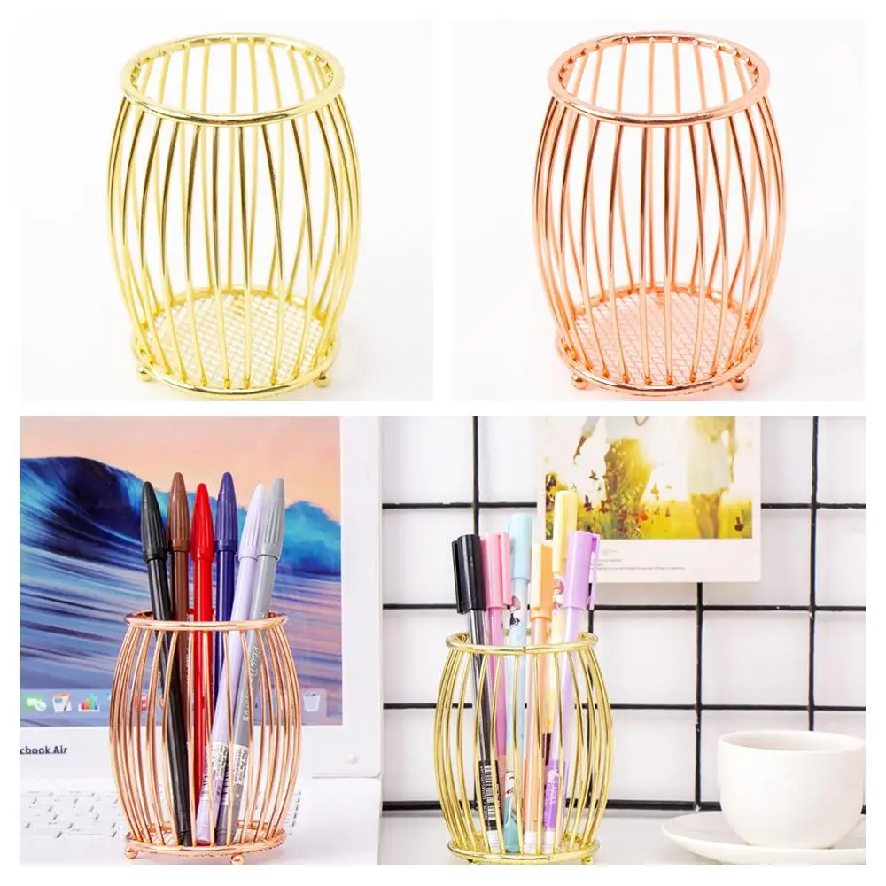 Металлический держатель для карандашей из розового золота подстаканник в форме