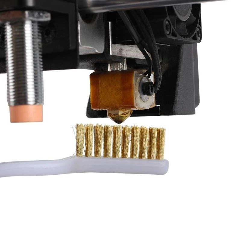 

3D Printer Nozzle Cleaning Copper Wire Toothbrush & 3PC SHeater Block Silicone Cover forE3D V6 Hotend Extruder Blue / Black