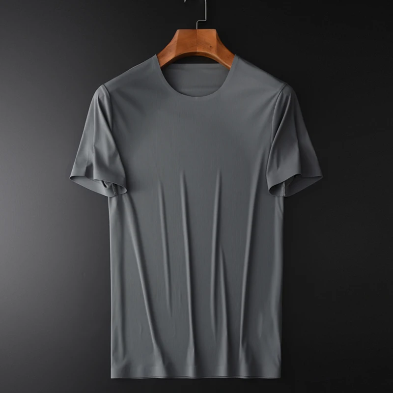 Minglu протектор серые мужские футболки класса люкс клей нажатия с коротким рукавом