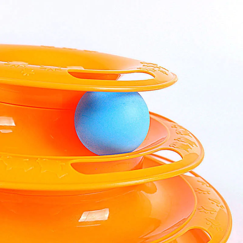 

3 Layers Funny Cat Toy Crazy Ball Disk Anti-slip Interactive Amusement Plate Pet Play Turntable