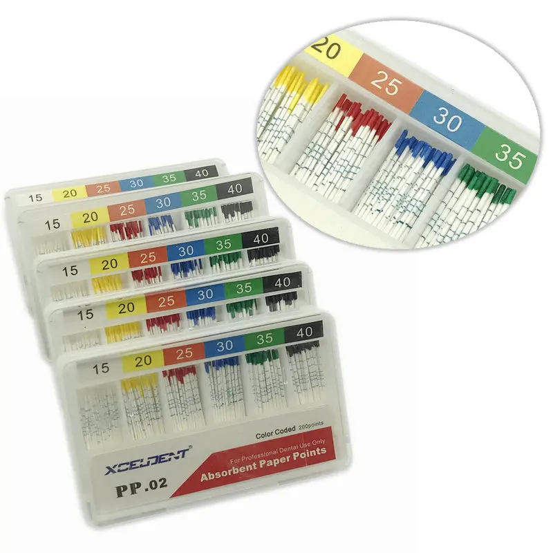 5 коробок стоматологические абсорбирующие бумажные точки с отметкой корня