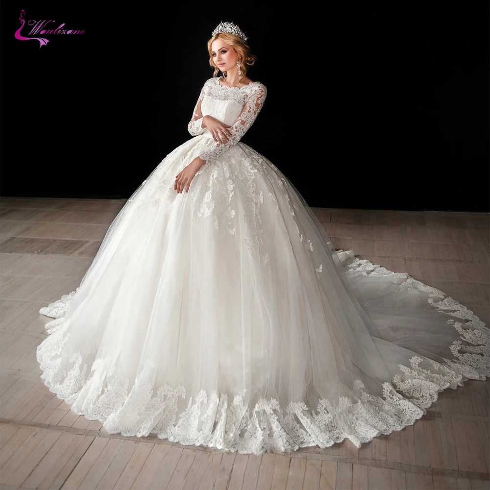 Платье Waulizane с квадратным воротником и длинным рукавом бальное платье шикарное