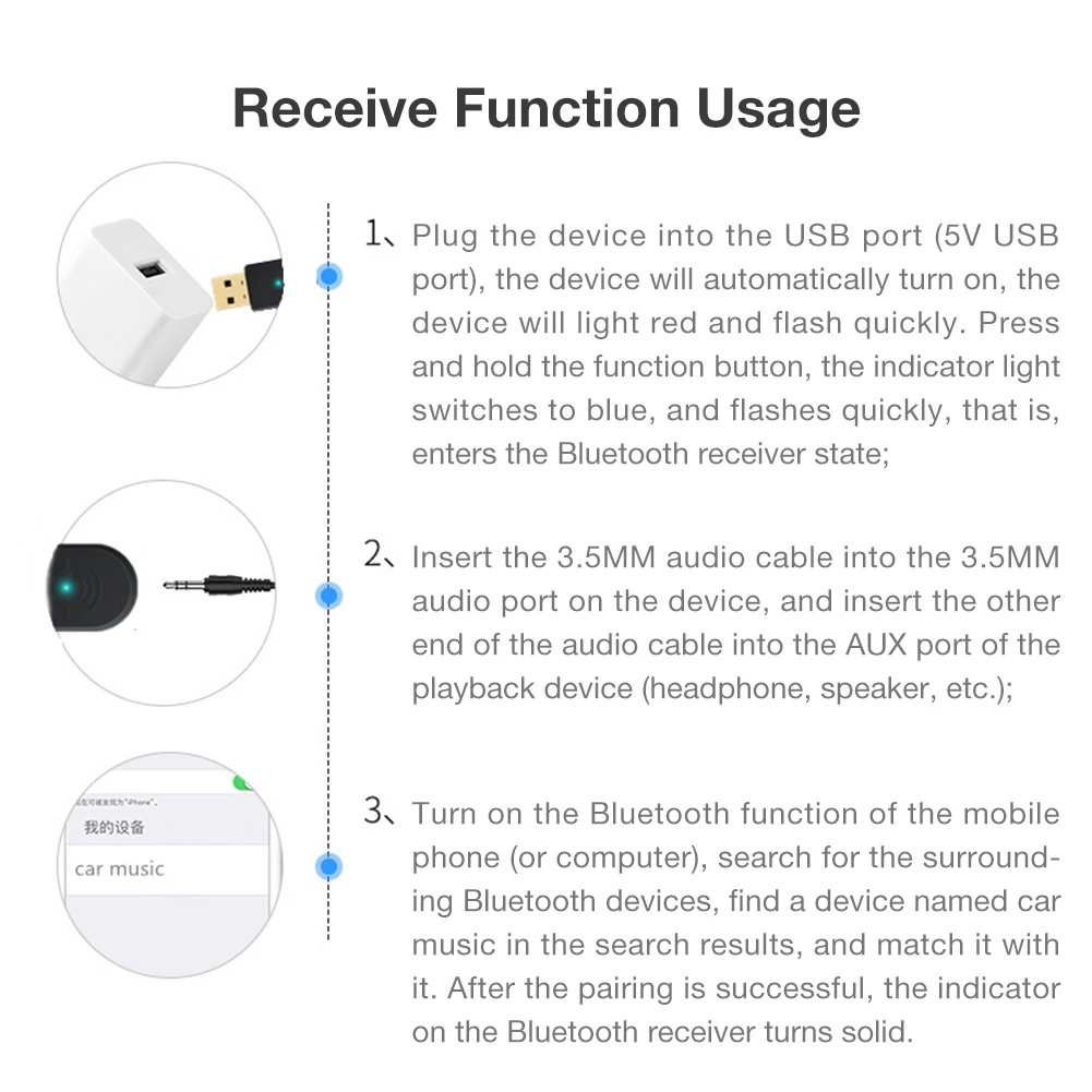Беспроводной usb адаптер Bluetooth для ПК ключ 5 0 аудио приемник передатчик Встроенный