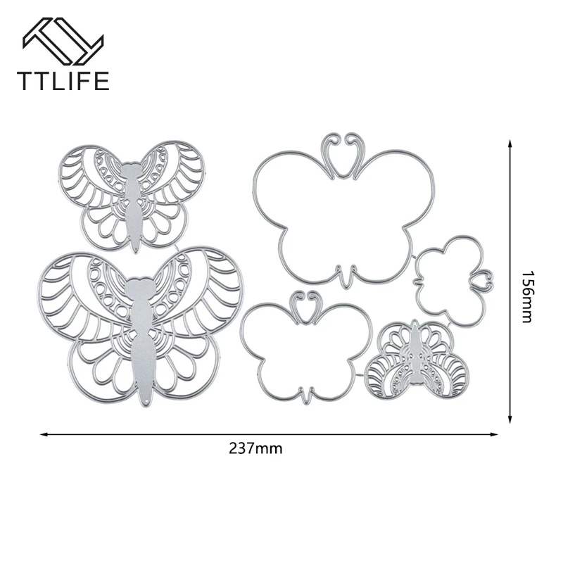 TTLIFE слой бабочка металлические режущие штампы 2019 новый трафарет для DIY