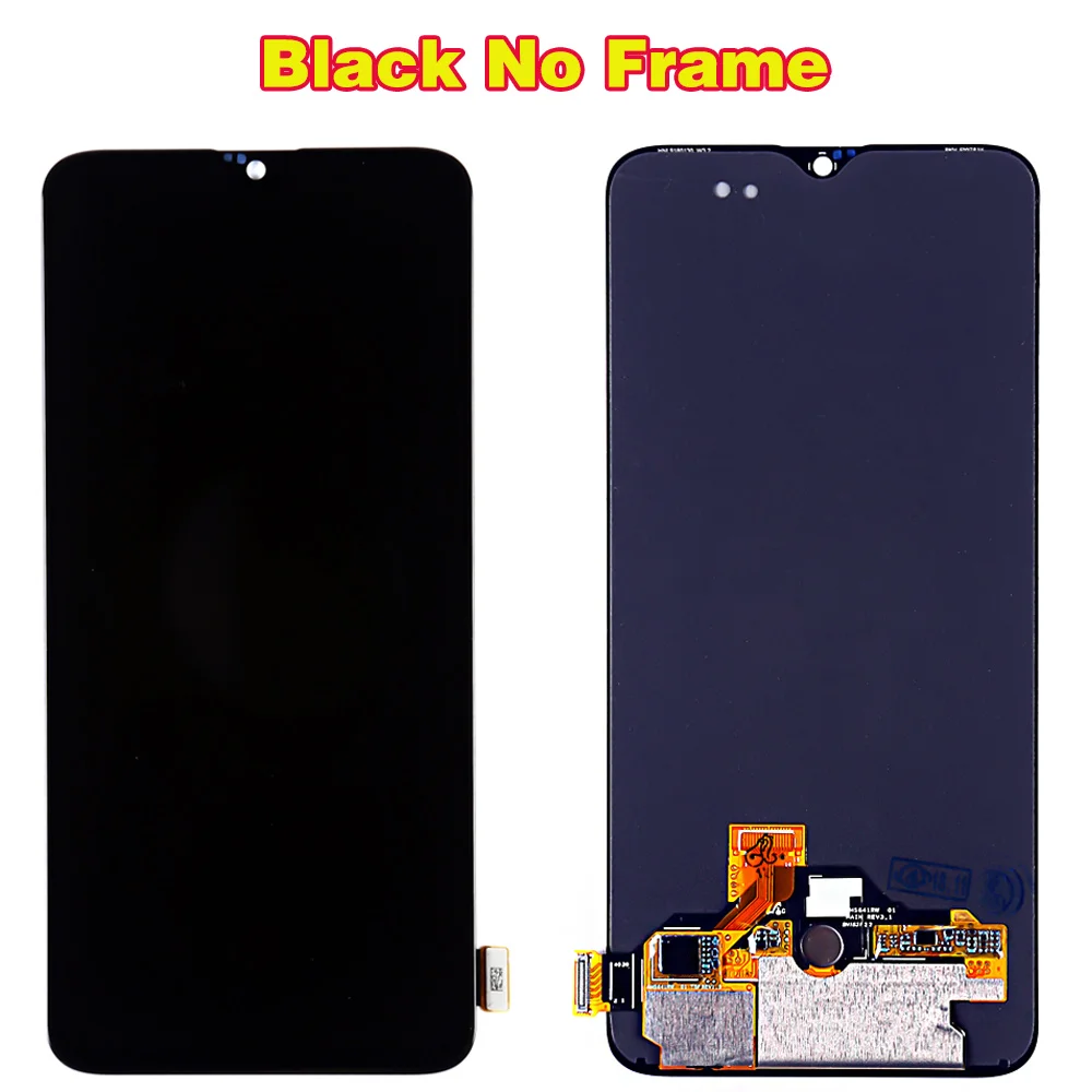 Black Without Frame AAA AMOLED ЖК-дисплей для Oneplus 6T A6010 A6013 кодирующий преобразователь сенсорного экрана в сборе 6,41 дюймов рамка с бесплатным закаленным стеклом - Цвет: Black Without Frame