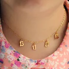 Заказное старинное английское ожерелье с буквами a-z 26 английские буквы золотая цепочка из нержавеющей стали подвеска Чокеры Maxi Colar для женщин