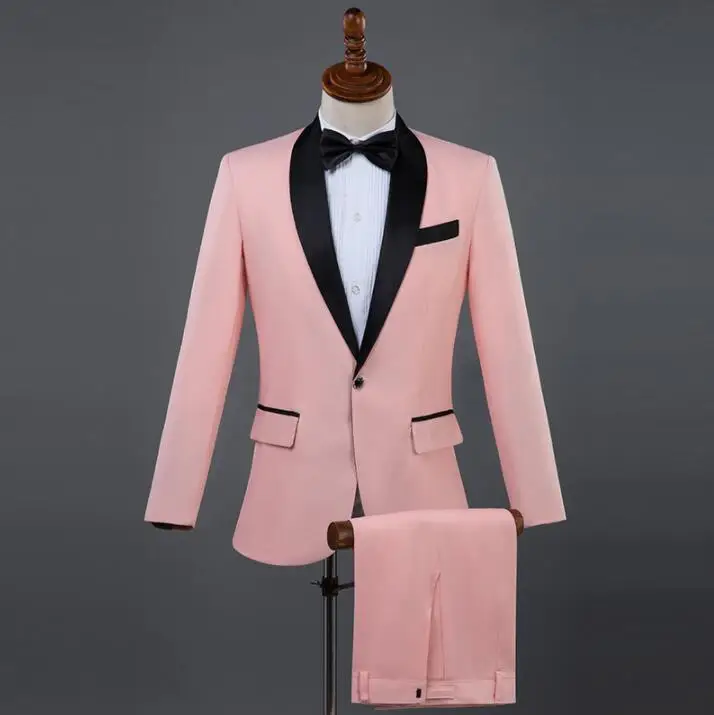 Розовые свадебные костюмы для мужчин блейзер мальчиков бракосочетания Мода