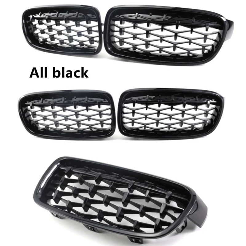 Передняя решетка алмазная Гипсофила серебряная для BMW 3 серии F30 2012-2019 1 пара