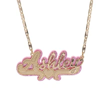 senfai custom acrylic name necklace double plated hip hop 3d pendant personalized initial choker womens jewelry