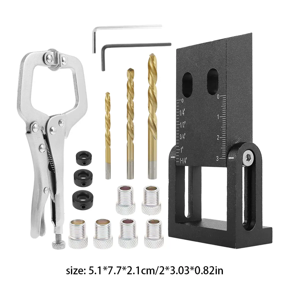 

16PCS Pocket Hole Jig Tools 15 Degree Wooden Board Connection Installation Set Drill Bits Angle Drill Guide DIY Carpentry Tools