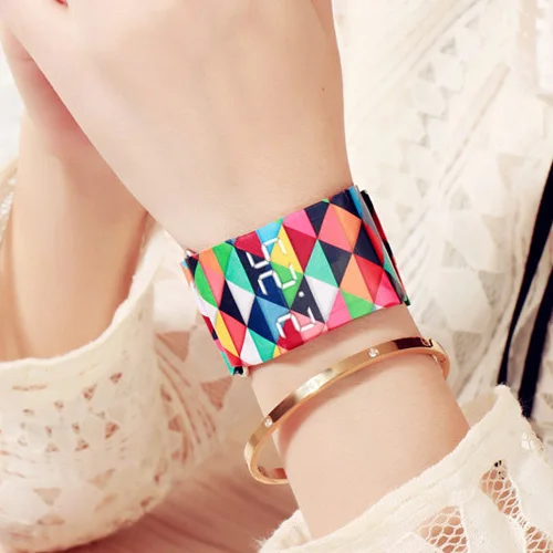 square multicolor Спортивные часы мужские часы светодиодные Новые креативные бумажные часы мужской бумажный ремешок цифровые часы reloj Наручные часы relogio masculino - Цвет: square multicolor