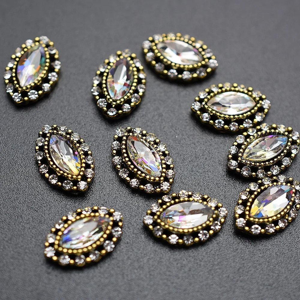 Стразы для ногтей с кристаллами под древнее золото 10 шт./лот | Красота и здоровье