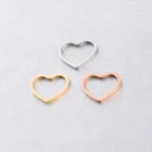 Очаровательные соединители с полым сердцем 20 шт.лот 15*13 мм, подвески из нержавеющей стали с зеркальной полировкой для изготовления своими руками, ожерелье, плетеные браслеты